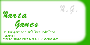 marta gancs business card